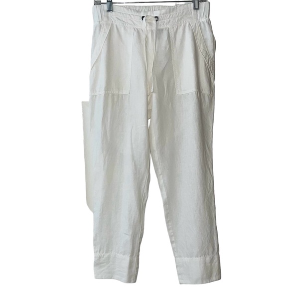 Athleta Pants - Athleta Women’s Bali Linen Ankle Pants in White Sz 2